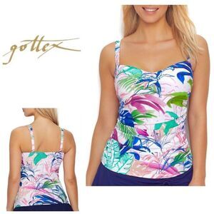 New. GOTTEX floral tankini bra sized top. 36D.